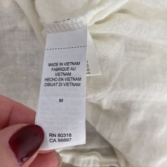 Lucky Brand Cotton Ivory Color Crochet Top Size M - Picture 7 of 10